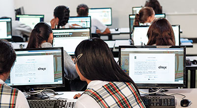 Students in Medellin, Colombia, using Citrix technology
