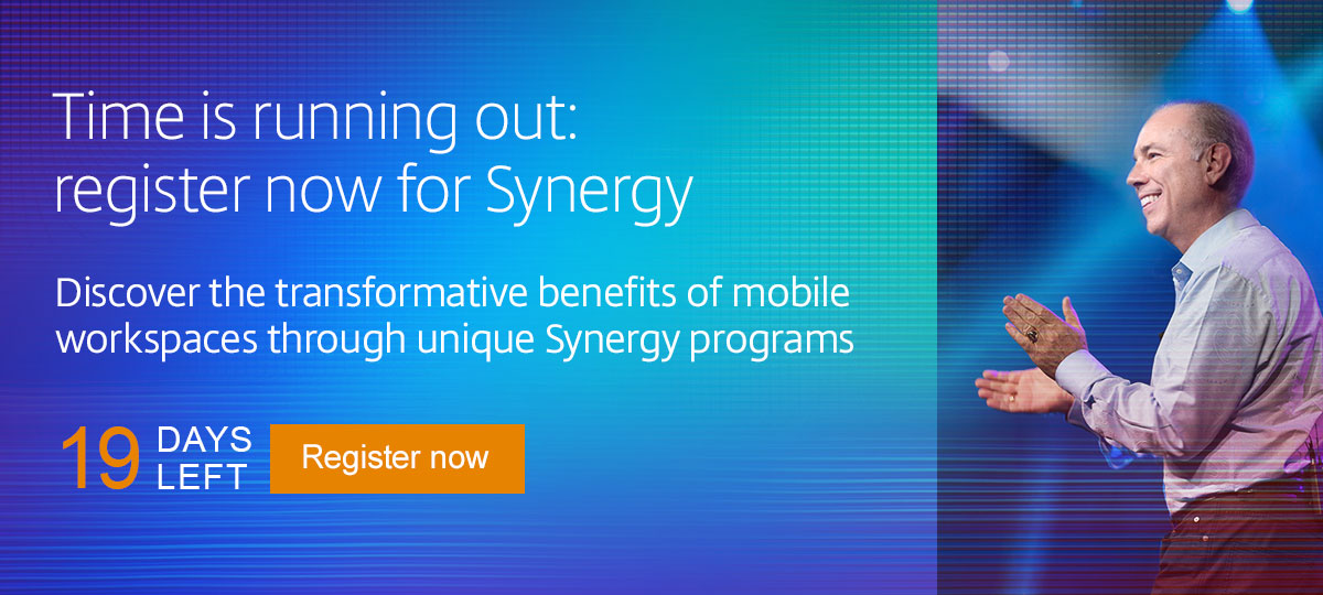 Time is running out: register now for Synergy